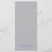 Lavender Silver Menu Simple Menükarte (Rückseite)