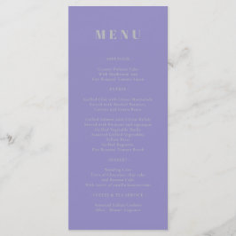 Lavender Silver Menu Simple Menükarte