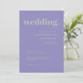 Lavender Silver Minimal Earth Tone Wedding Einladung (Stehend Vorderseite)