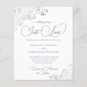 Lavender Silver QR Code HAUSHALT Hochzeit einladen (Vorderseite)
