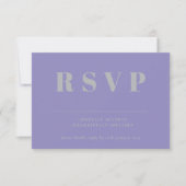 Lavender Silver RSVP Wedding Response Karte (Vorderseite)