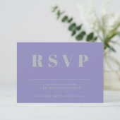 Lavender Silver RSVP Wedding Response Karte (Stehend Vorderseite)