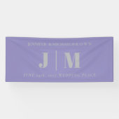 Lavender Silver Simple Wedding day party Banner (Horizontal)