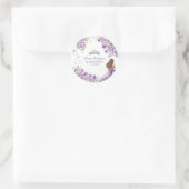 Lavender Silver Tiara Floral Butterfly Quinceañera Runder Aufkleber (Tasche)