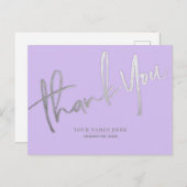 Lavender Silver Vielen Dank Elegant Universell Postkarte (Vorne/Hinten)