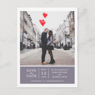 Lavender Simple & Modern Foto Save the Date Ankündigungspostkarte