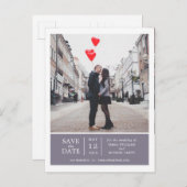 Lavender Simple & Modern Foto Save the Date Ankündigungspostkarte (Vorne/Hinten)