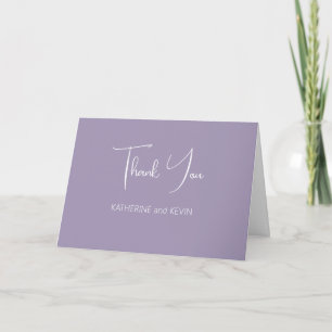 Lavender Simple Wedding Dankeschön Card Dankeskarte