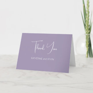 Lavender Simple Wedding Dankeschön Card Dankeskarte