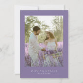 Lavender Simple Wedding speichern Sie das Datum Ei Einladung (Rückseite)