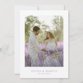Lavender Simple Wedding speichern Sie das Datum Ei Einladung (Rückseite)