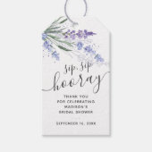 Lavender Sip Hooray Gevor Brautparty Geschenkanhänger (Vorderseite)