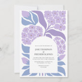 Lavender Sky Abstract Floral Modern Spring Wedding Einladung (Vorderseite)