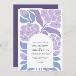 Lavender Sky Abstract Floral Modern Spring Wedding Einladung