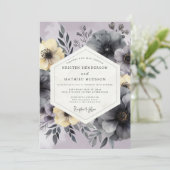 Lavender Slate Painterly Wedding Einladung (Stehend Vorderseite)