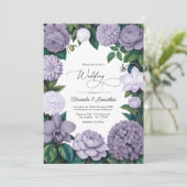 Lavender Smoke, Lilac Ash & Moonstone Wedding Einladung (Stehend Vorderseite)