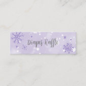 Lavender Snowflakes Babydusche Windelwanne Raffle Mini Visitenkarte (Vorderseite)