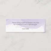 Lavender Snowflakes Babydusche Windelwanne Raffle Mini Visitenkarte (Rückseite)