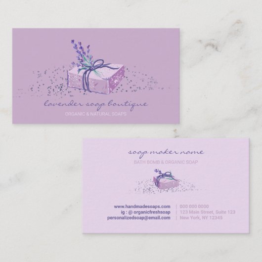 Lavender Soap Maker Gift Visitenkarte (Vorne/Hinten)