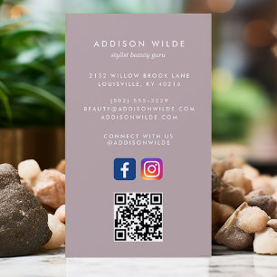 Lavender Social Media Instagram Facebook QR-Code Visitenkarte