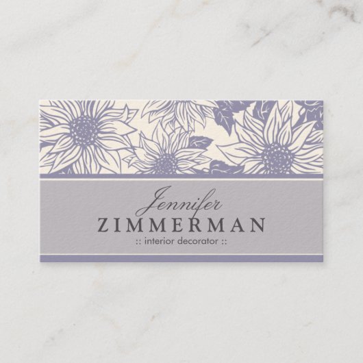 Lavender Sonnenblumen Blumenkarte Visitenkarte (Vorderseite)