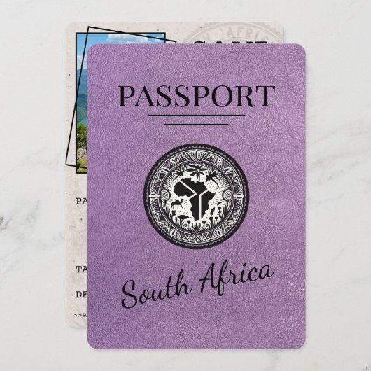 Lavender South Africa Passport Save The Date (Vorne/Hinten)