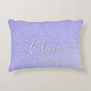 Lavender Sparkle Soft Pastell Individuelle Name Dekokissen