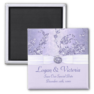 Lavender Sparkle Wonderland Wedding Magnet
