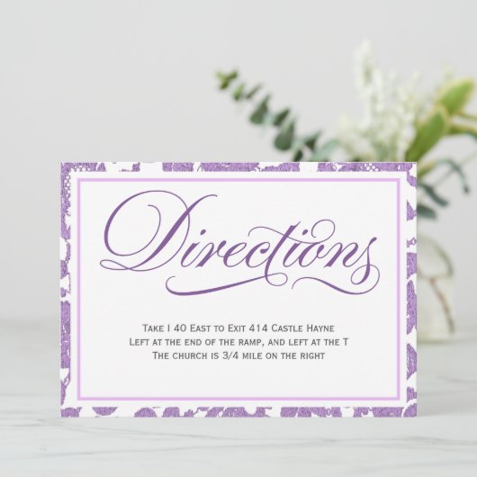 Lavender-Spitzen-Skripteinschulung Einladung (Stehend Vorderseite)