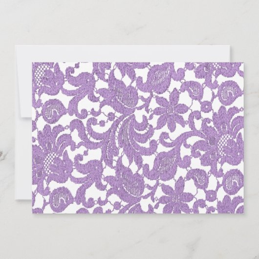 Lavender-Spitzen-Skripteinschulung Einladung (Rückseite)