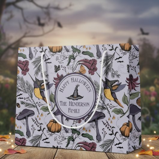Lavender Spooky Halloween Hummingbird Garden Große Geschenktüte