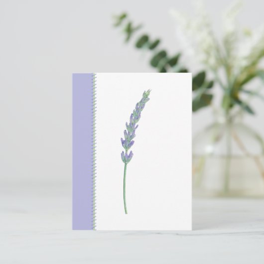 Lavender Sprig Postcard Postkarte (Stehend Vorderseite)