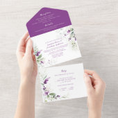 Lavender Sprigs & Greenerity Wedding All In One Einladung (Abreißen)