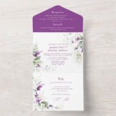 Lavender Sprigs & Greenerity Wedding All In One Einladung (Innen Boden)