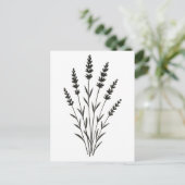 Lavender Sprigs – Minimalist Botanical Design on Postkarte (Stehend Vorderseite)