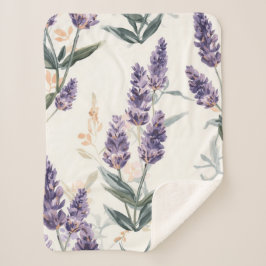 Lavender Sprigs Watercolor Botanical Purple Floral Sherpadecke