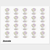 Lavender Spring Floral Baby Dusche Umschlag Aufkle Runder Aufkleber (Blatt)