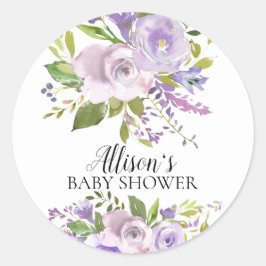 Lavender Spring Floral Baby Dusche Umschlag Aufkle Runder Aufkleber
