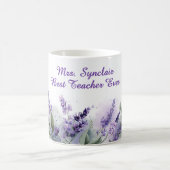Lavender Spring Floral Best Teacher Appreciation Kaffeetasse (Mittel)