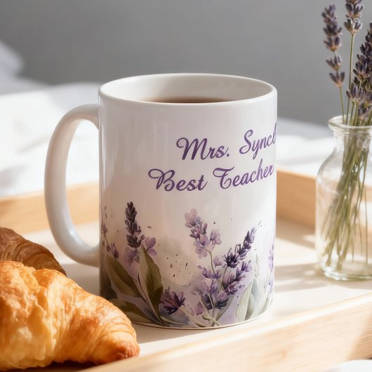 Lavender Spring Floral Best Teacher Appreciation Kaffeetasse