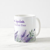 Lavender Spring Floral Bester Lehrer Dankeschön Kaffeetasse (VorderseiteRechts)