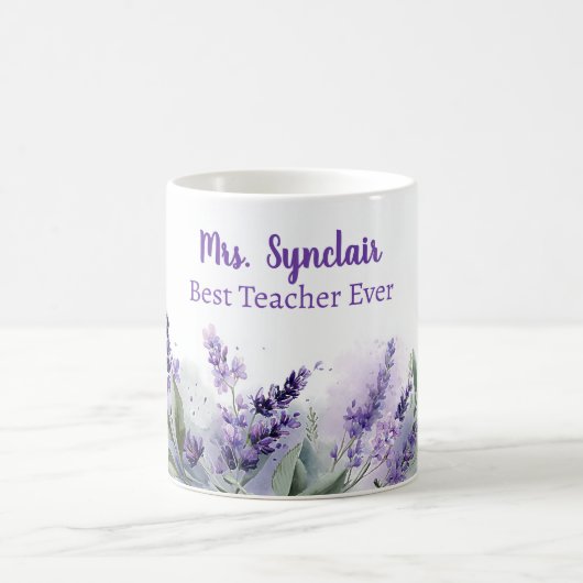Lavender Spring Floral Bester Lehrer Dankeschön Kaffeetasse (Mittel)