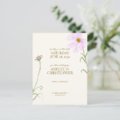 Lavender Spring Wildblume Wedding Save the Date Postkarte (Stehend Vorderseite)