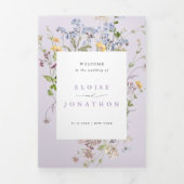 Lavender Spring Wildflower Garden Wedding Invite   Dreifach-gefaltete Programmkarte (Cover)