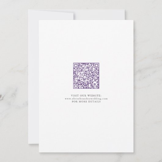 Lavender Spring Wildflower Meadow Garden QR Code  Save The Date (Rückseite)