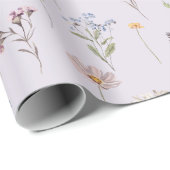 Lavender Spring Wildflower Meadow Garden Wedding  Geschenkpapier (Rolleneckpunkt)