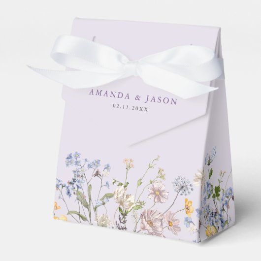Lavender Spring Wildflower Meadow Garden Wedding  Geschenkschachtel (Vorderseite)