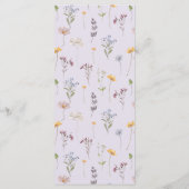 Lavender Spring Wildflower Meadow Garden Wedding  Menükarte (Rückseite)