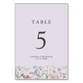 Lavender Spring Wildflower Meadow Garden Wedding  Tischnummer (Rückseite)