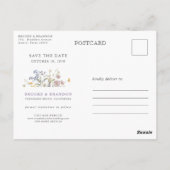 Lavender Spring Wildflower Meadow  Save the Date Postkarte (Rückseite)